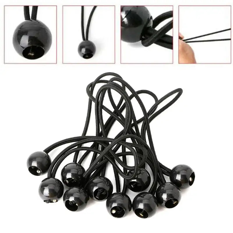 20/50pcs Set Outdoor Supplies Elastic Rope Ball Hiking Tent Accessories Bands Bungee Cords  Tarp Tie Down Strap Camping Belts