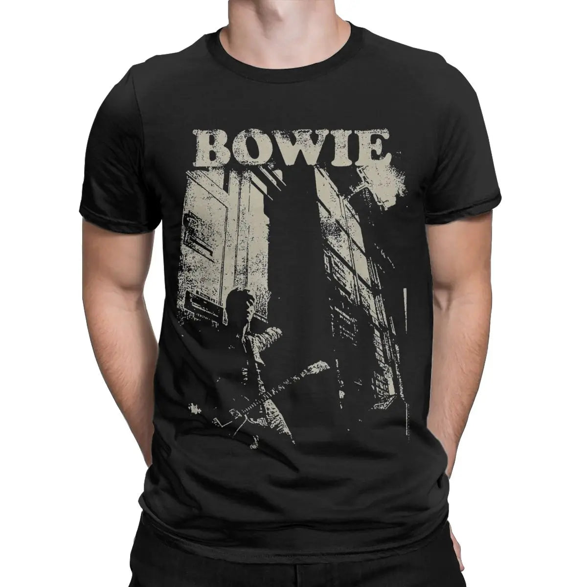 Stacked David Bowie Vintage Cotton T-Shirt – Bold Graphic Print, Casual Short Sleeve Tee, Round Neck for Men - Premium T-Shirt from Lizard Vigilante - Just $23.88! Shop now at Lizard Vigilante