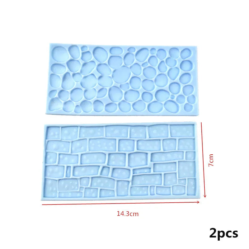 Pottery Texture Tool 2 PCS/SET Sculpture Model DIY Bark/Pebble/Wall/Floral Clay Printing Stencil Ceramic Relief Clay Stamp Tool