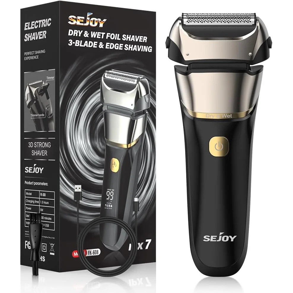 Sejoy Electric Razor for Men – Rechargeable Wet/Dry Foil Shaver with Automatic Cleaning and Fast Charging - Premium electric razor from Lizard Vigilante - Just $28.88! Shop now at Lizard Vigilante