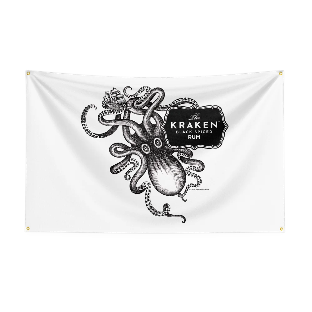 Krakens Rum Flag – 3×5ft Polyester Printed Alcohol & Beer Banner for Indoor and Outdoor Decor - Premium flag from Lizard Vigilante - Just $15.99! Shop now at Lizard Vigilante