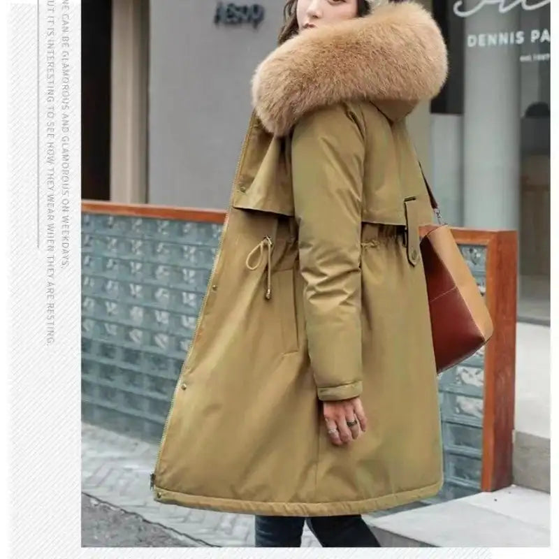 New In Coats & Jackets Women's Winter Padded Jacket Loose Casual Outerwears Fleece Hodded Windbreaker Elegant Office Lady's Coat