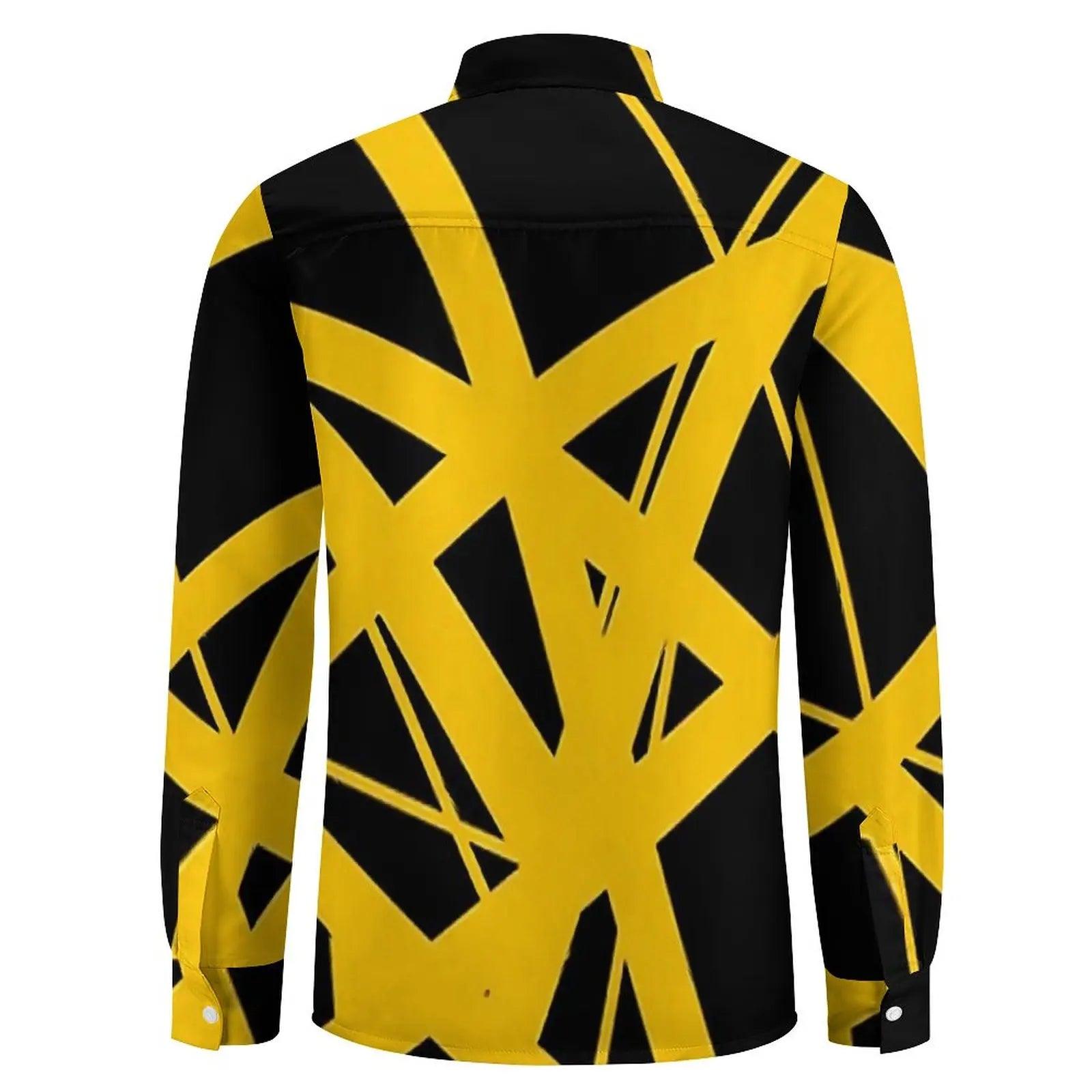 Van Halen Shirt Men Vintage Lines Casual Shirts Autumn Street Graphic Blouses Long Sleeve Vintage Oversized Top Gift - Premium Long-sleeve shirt from Lizard Vigilante - Just $34.99! Shop now at Lizard Vigilante