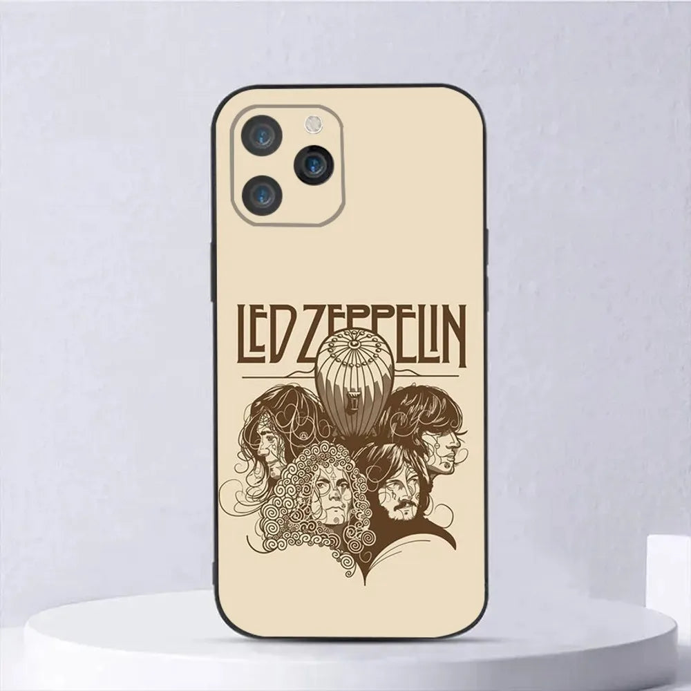 Led Zep Phone Case For iPhone 15, 14, 13, 12, 11, Plus, Pro Max ,XS, X, XR, SE, Mini, 8, 7 Soft Silicone Zeppelin Black Cover - Premium cell phone case from Lizard Vigilante - Just $19.77! Shop now at Lizard Vigilante