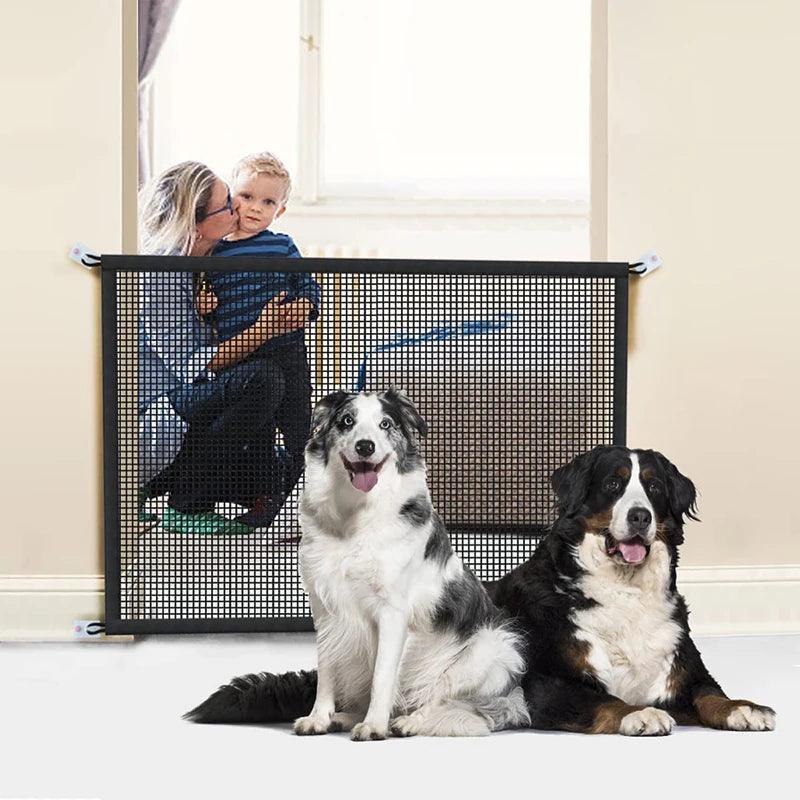 Pet Dog Barrier Fences With 4Pcs Hook Pet Isolated Network Stairs Gate New Folding Breathable Mesh Playpen For Dog Safety Fence - Lizard Vigilante