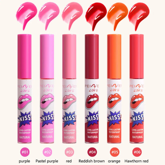 6 Colors Tattoo Magic Color Lip Stain Lip Tint Long Lasting Waterproof Lipstick Sets for Women Peel Off Colored Matte Sexy Color