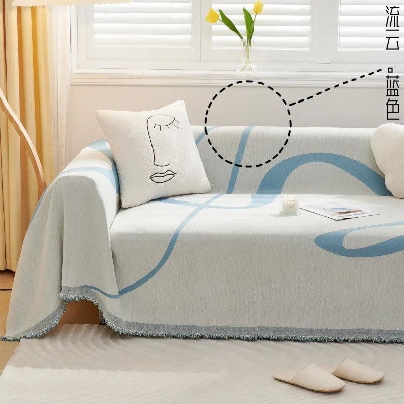 Nordic Throw Blanket – Heavy Stitch Geometric Sofa Tapestry for Home, Camp, and Chaos Nights