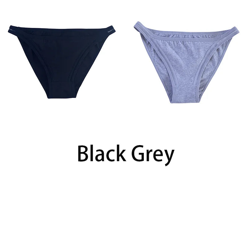 2Pcs/Set Women Cotton Panties – Comfortable Low-Rise Bikini Briefs with Hollow Out Decoration - Premium panties from Lizard Vigilante - Just $17.88! Shop now at Lizard Vigilante