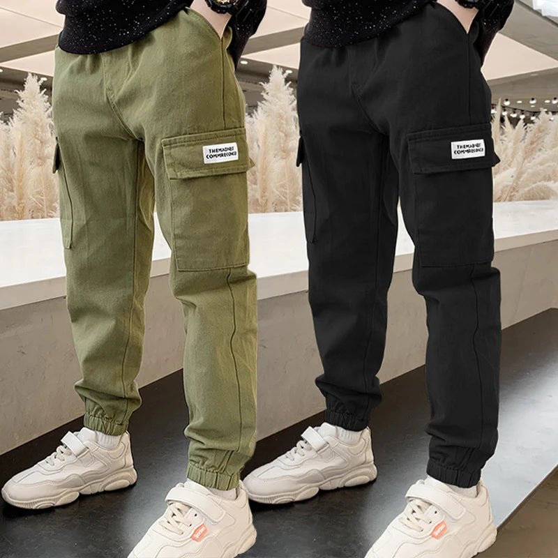 Trendy Cargo Pants for Boys – Casual Sports Trousers for Spring & Autumn - Premium pants from Lizard Vigilante - Just $29.99! Shop now at Lizard Vigilante