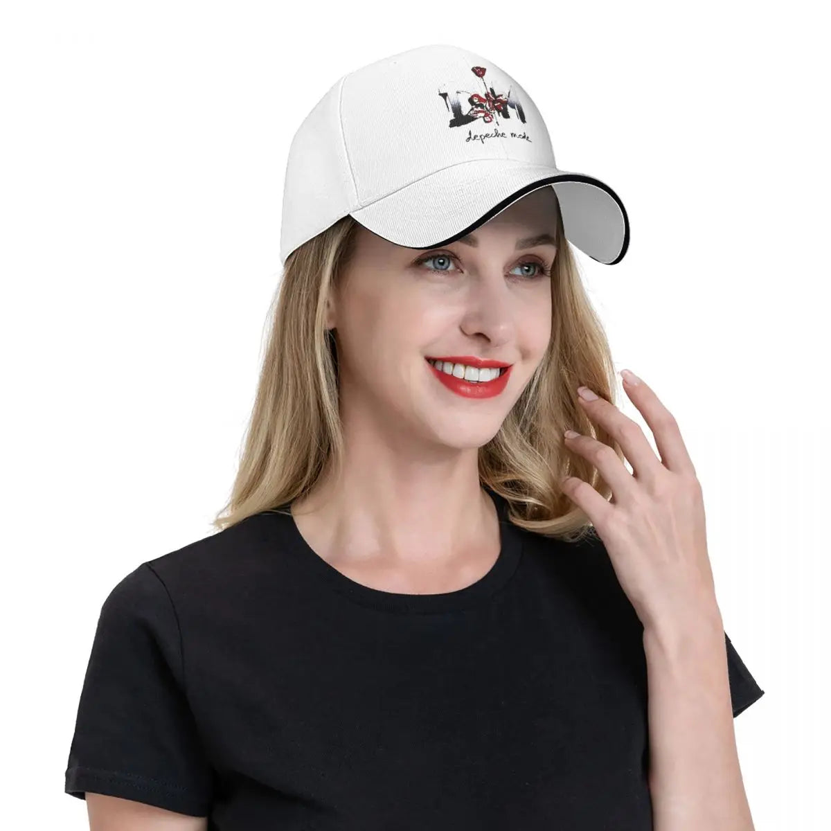 Depeche Mode Rose Rock Band Adjustable Trucker Hat – Unisex Retro Music Cap for Men & Women - Premium hat from Lizard Vigilante - Just $23.88! Shop now at Lizard Vigilante