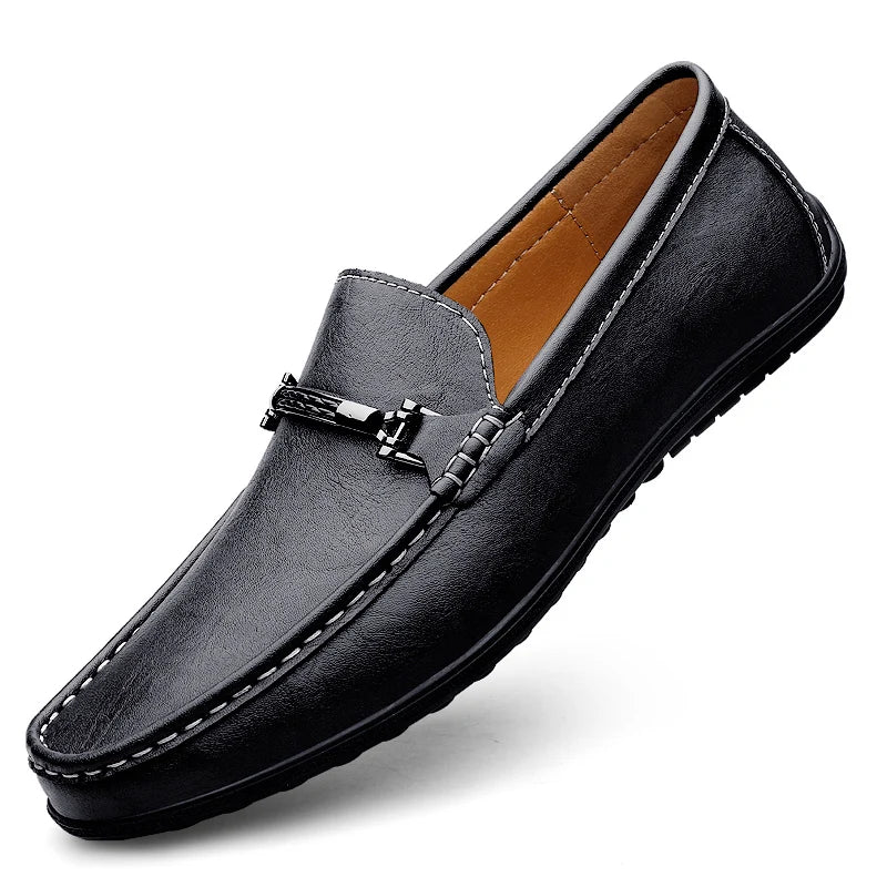 Men's Genuine Leather Casual Loafers | Luxury Driving Shoes with Slip-On Design | Fashionable and Comfortable Moccasins for Spring & Autumn - Premium loafers from Lizard Vigilante - Just $71.08! Shop now at Lizard Vigilante