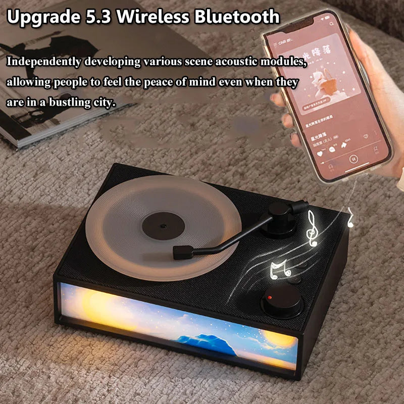 Wireless Vintage Bluetooth Speaker Portable Aromatherapy Atmosphere Light Painting Surround Sound MP3 Music Player Long Enduranc