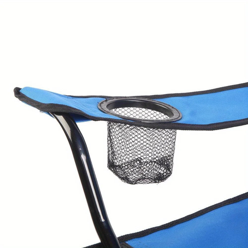 Camping portable outdoor 2-seat folding chair with blue beach umbrella - Premium  from Lizard Vigilante - Just $104.99! Shop now at Lizard Vigilante