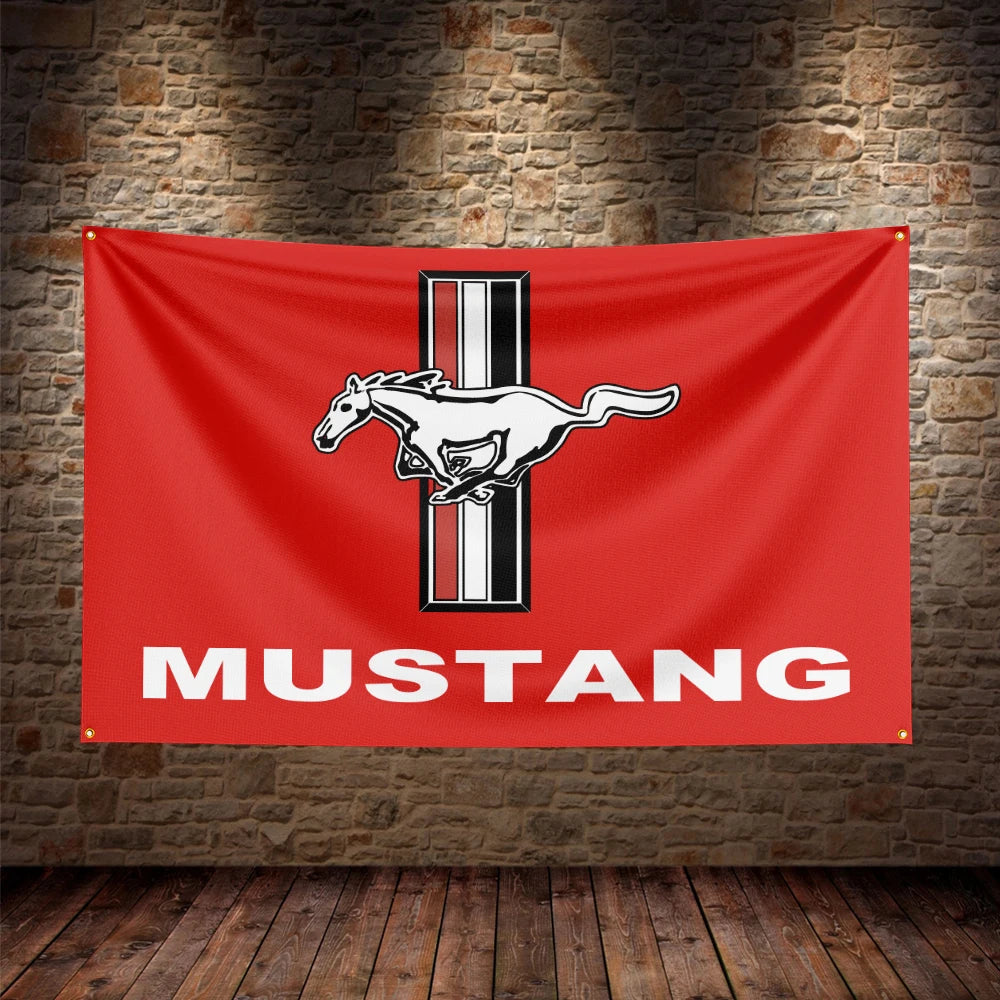 Mustang Car Flag – 3x5Ft Durable Polyester Banner for Decoration - Premium banner from Lizard Vigilante - Just $15.99! Shop now at Lizard Vigilante