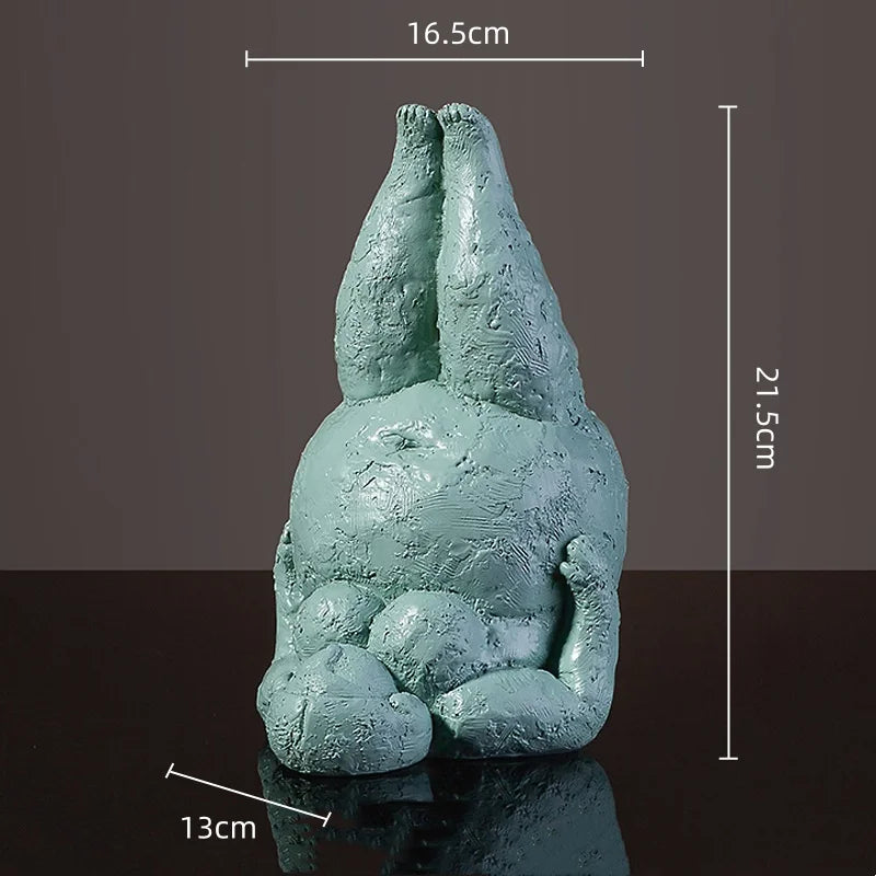 Abstract Body Sculpture Resin Handicraft Fat Woman Yoga Statue Irregular Hand-made Clay Sculptures Home Decoration Accessories