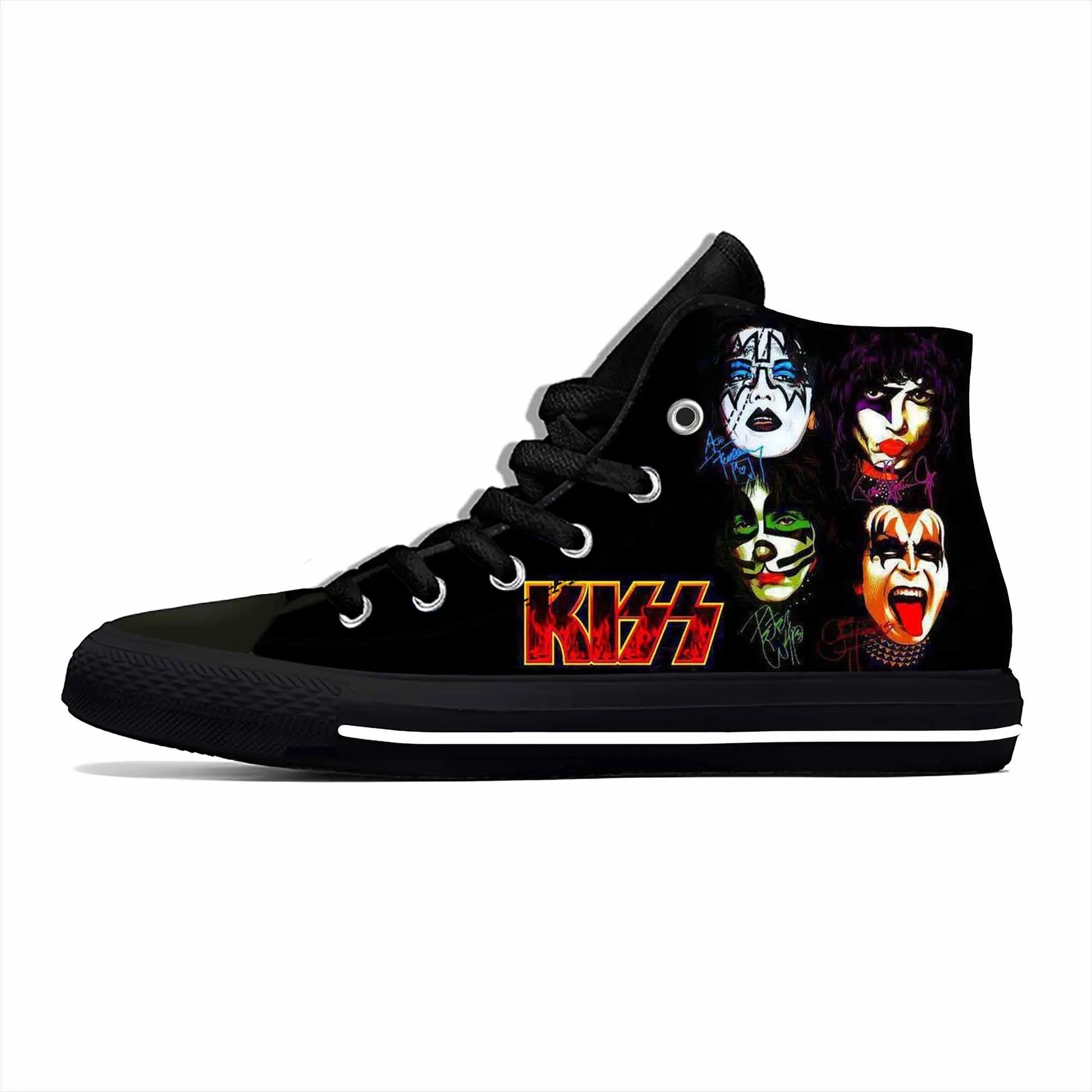 Heavy Metal Rock Band Kiss 3D Print High-Top Casual Sneakers – Lightweight, Breathable Canvas Shoes for Men & Women - Premium shoes from Lizard Vigilante - Just $46.69! Shop now at Lizard Vigilante