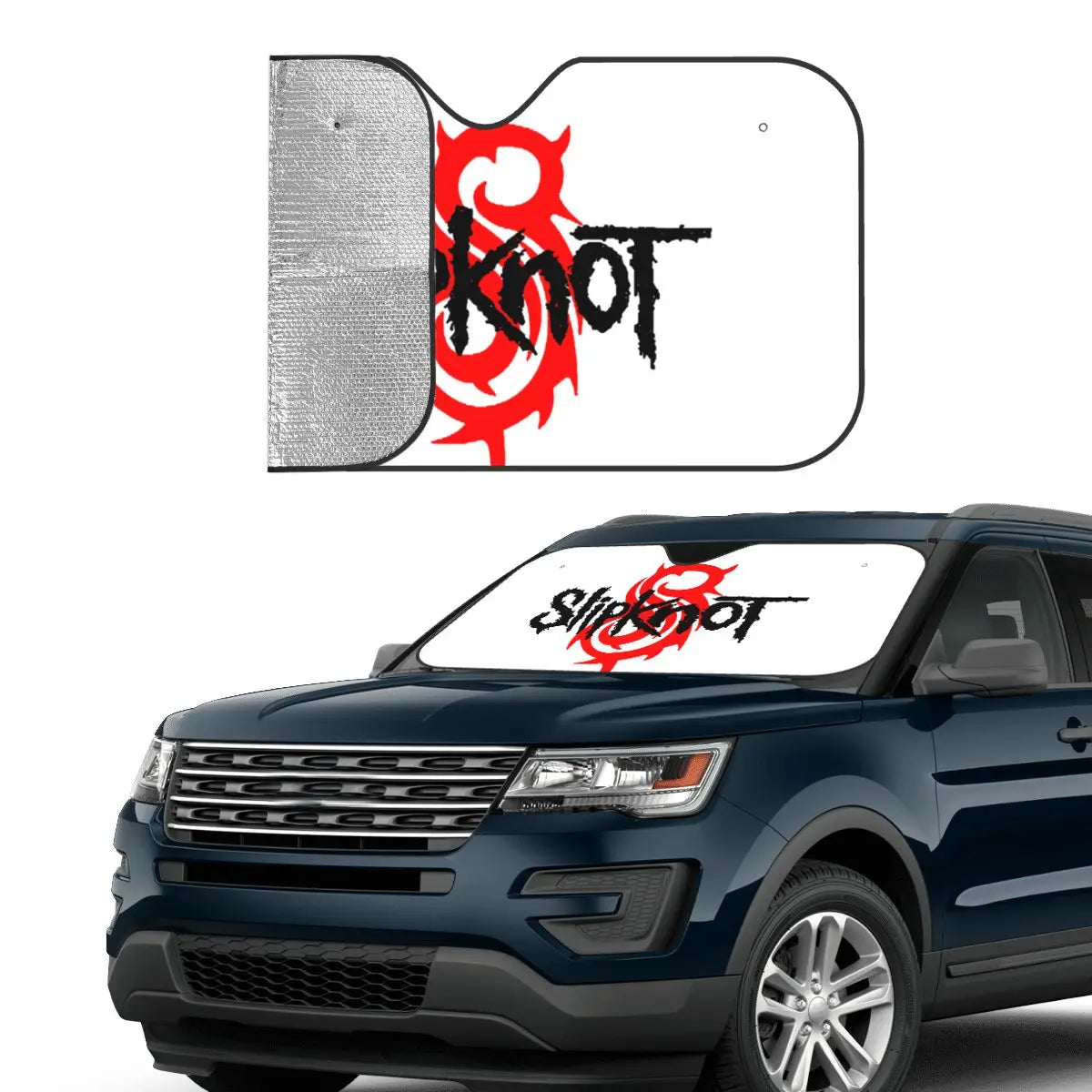 Custom Slipknot Heavy Metal Rock Auto Sun Shade – Folding Windshield Protector for Car, Truck, SUV - Premium auto sun shade from Lizard Vigilante - Just $23.88! Shop now at Lizard Vigilante