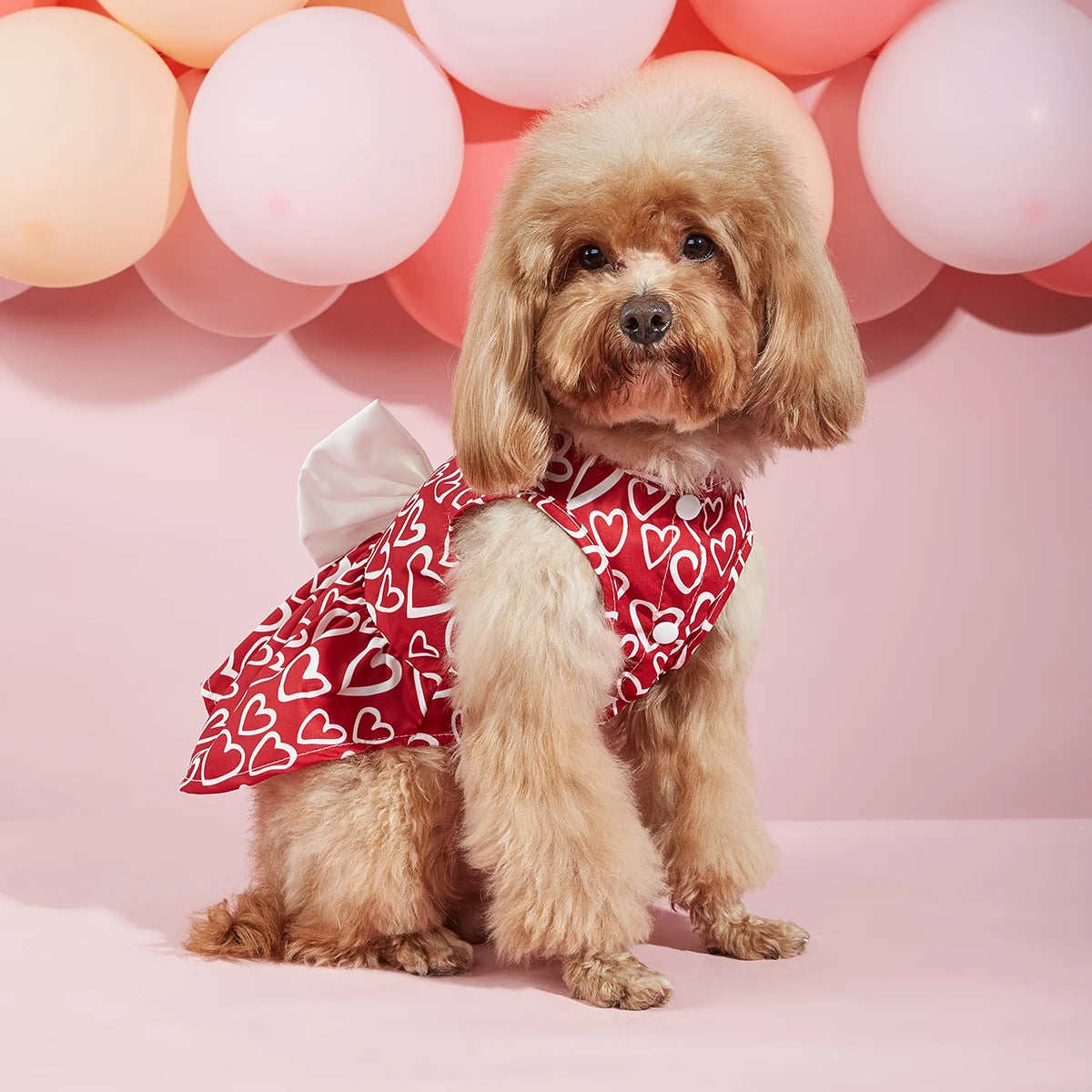 Valentine’s Day Pet Dress – Adorable Hearts Bowknot Tulle Outfit for Small Dogs & Cats - Premium pet clothes from Lizard Vigilante - Just $24.88! Shop now at Lizard Vigilante