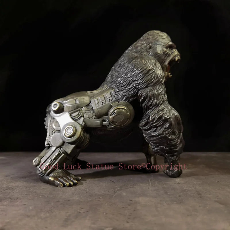 Famous sculptor Collectible works Postmodernism bronze Sculpture ART Mechanical gorilla HOME office Bar Decorative statue