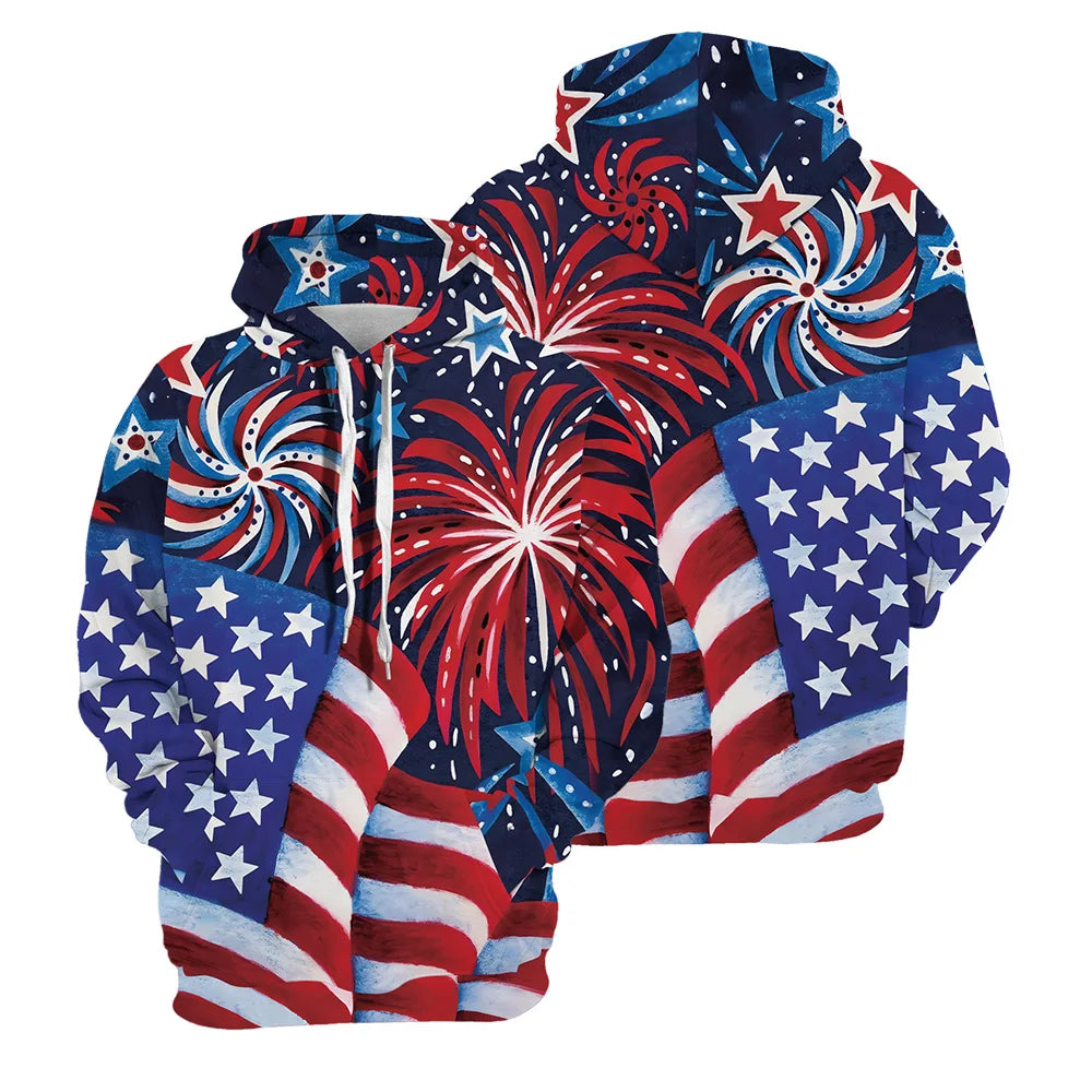 Limited Edition: American Flag Fireworks & Freedom Hoodie - Premium Long-sleeve hoodie from Lizard Vigilante - Just $49.99! Shop now at Lizard Vigilante