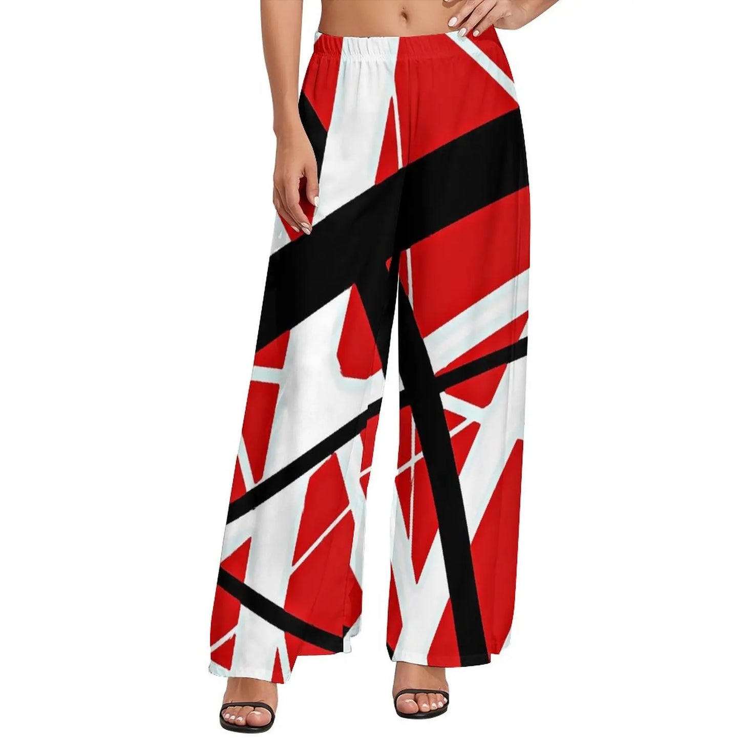 Vintage Van Halen Women's Wide Leg Casual Trousers – High Waist Street Fashion Gift - Premium pants from Lizard Vigilante - Just $45.88! Shop now at Lizard Vigilante