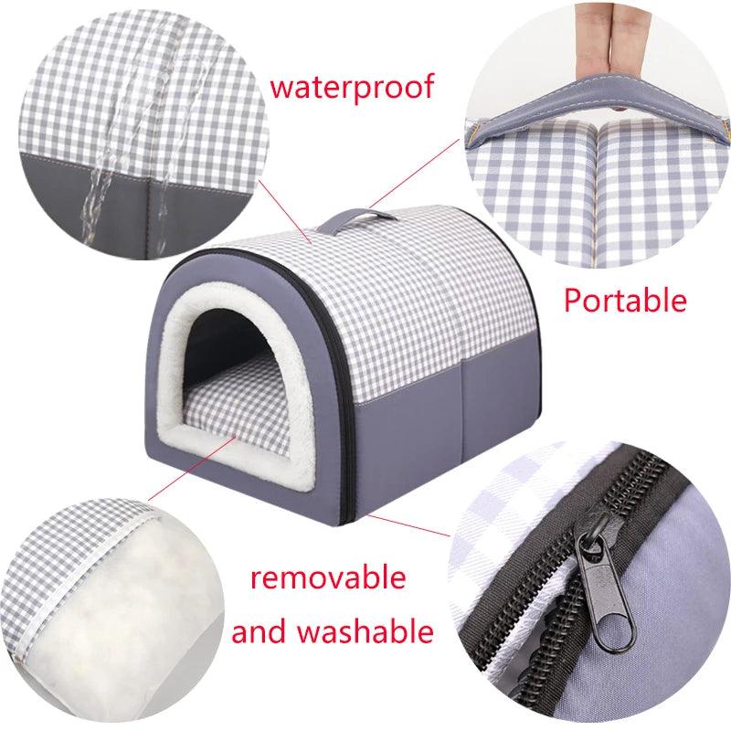 Pet Dog House Soft Cozy Pet Sleeping Bed for Small Medium Dogs Cats Foldable Removable Puppy Nest Portable Kennel Pet Supplies - Premium pet bed from Lizard Vigilante - Just $24.99! Shop now at Lizard Vigilante