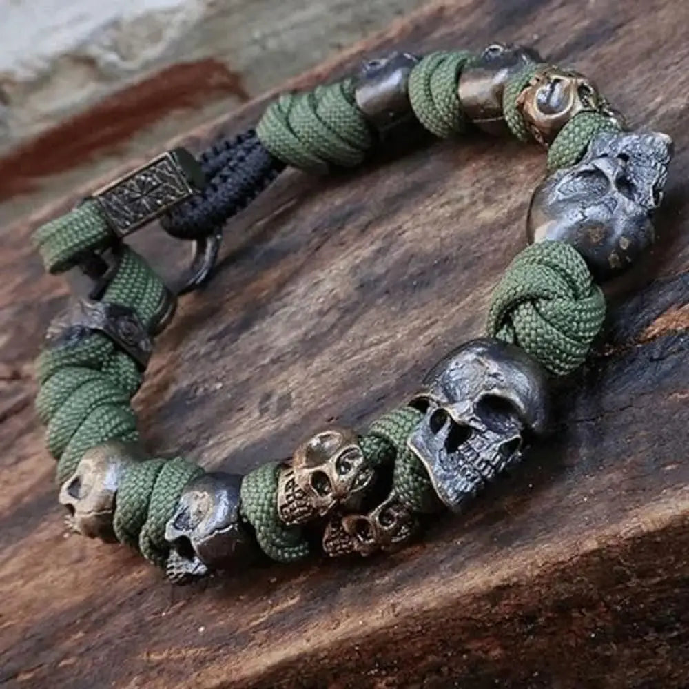 Skull Premium Paracord Bracelet Stylish Skull Premium Paracord Bracelet Men's Handmade Punk Hiphop Woven Bracelet Creative - Premium bracelet from Lizard Vigilante - Just $17.99! Shop now at Lizard Vigilante