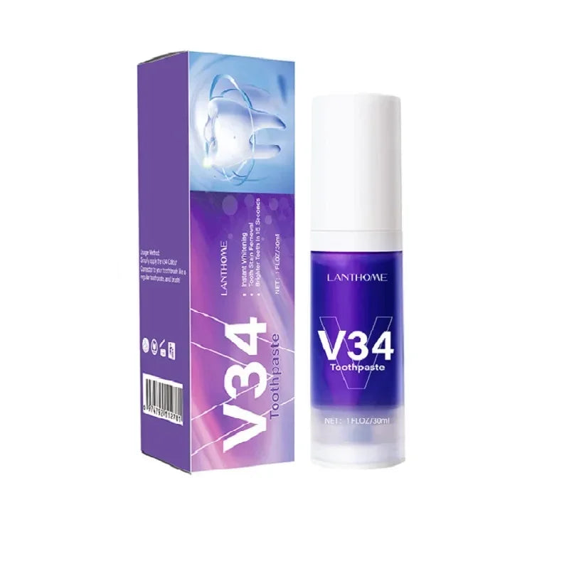 V34 Advanced Color Corrector Whitening Toothpaste – Deep Cleaning, Plaque Removal, Fresh Breath, Portable Dental Care Solution - Premium toothpaste from Lizard Vigilante - Just $14.99! Shop now at Lizard Vigilante