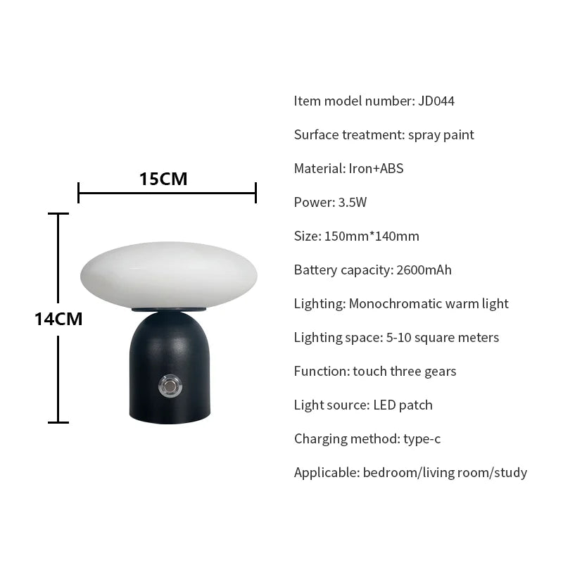 Modern Nordic Luxury Rechargeable Cordless LED Desk Lamp