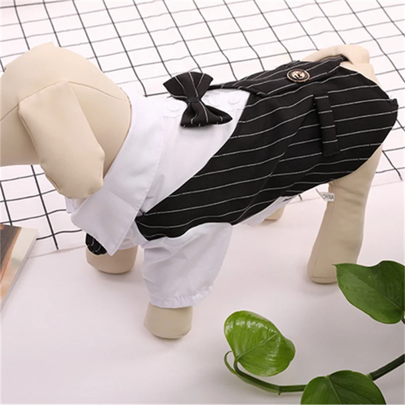 Dog Tuxedo Dog Suit Puppy Pet Tuxedo Wedding Party Costume Dog Prince Bow Tie Shirt Formal Dog Weeding Attire Dogs Cats Clothes - Premium  from Lizard Vigilante - Just $6.99! Shop now at Lizard Vigilante