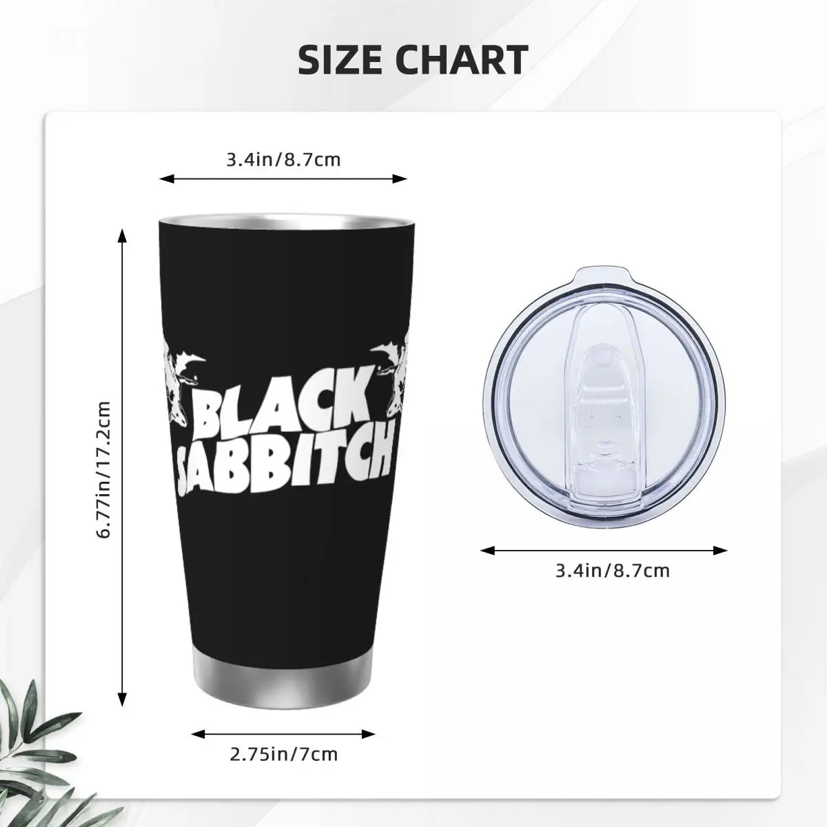 Black Sabbitch Rock Insulated Tumbler with Lid – 20oz Black Vacuum Coffee Mug - Premium Tumblers from Lizard Vigilante - Just $30.88! Shop now at Lizard Vigilante