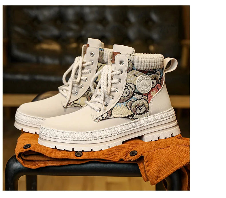 "Riot Fuel" Men's Street Platform Combat Boots – 2025 Limited Ankle-Lace Designer Desert Kickers for Cold-War Winters - Premium boots from dsers - Just $32.99! Shop now at Lizard Vigilante