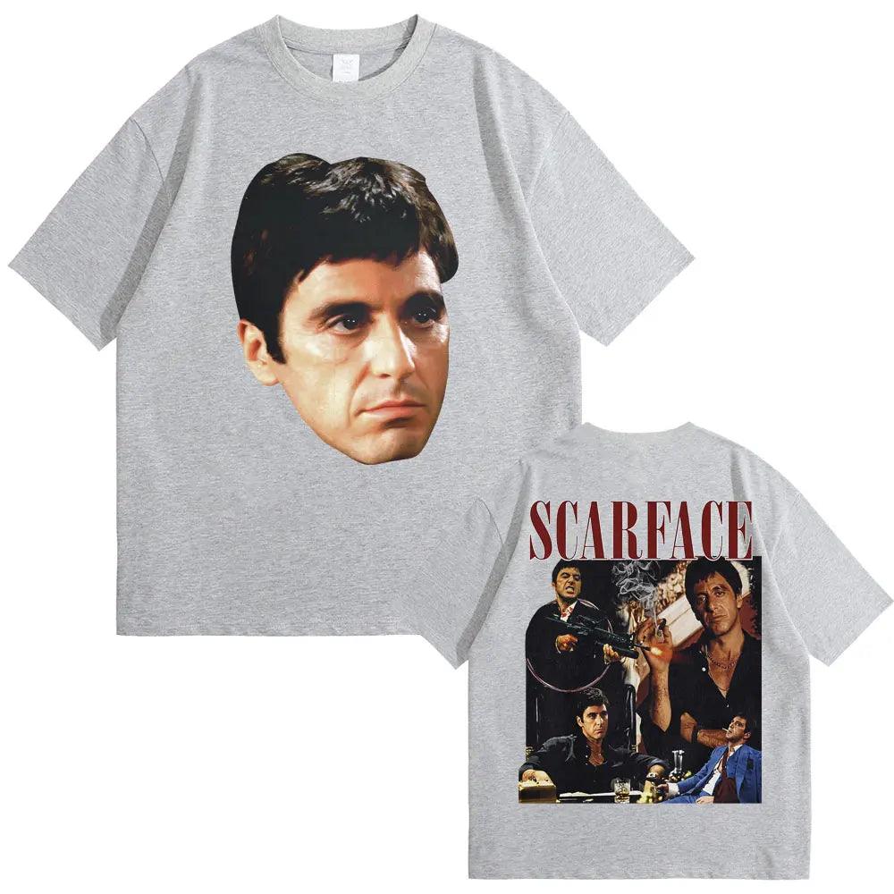 Scarface Al Pacino As Tony Montana T-shirts Graphic Print Men Hip Hop Rock T Shirts Male Oversized T Shirt - Premium T-Shirt from Lizard Vigilante - Just $23.99! Shop now at Lizard Vigilante