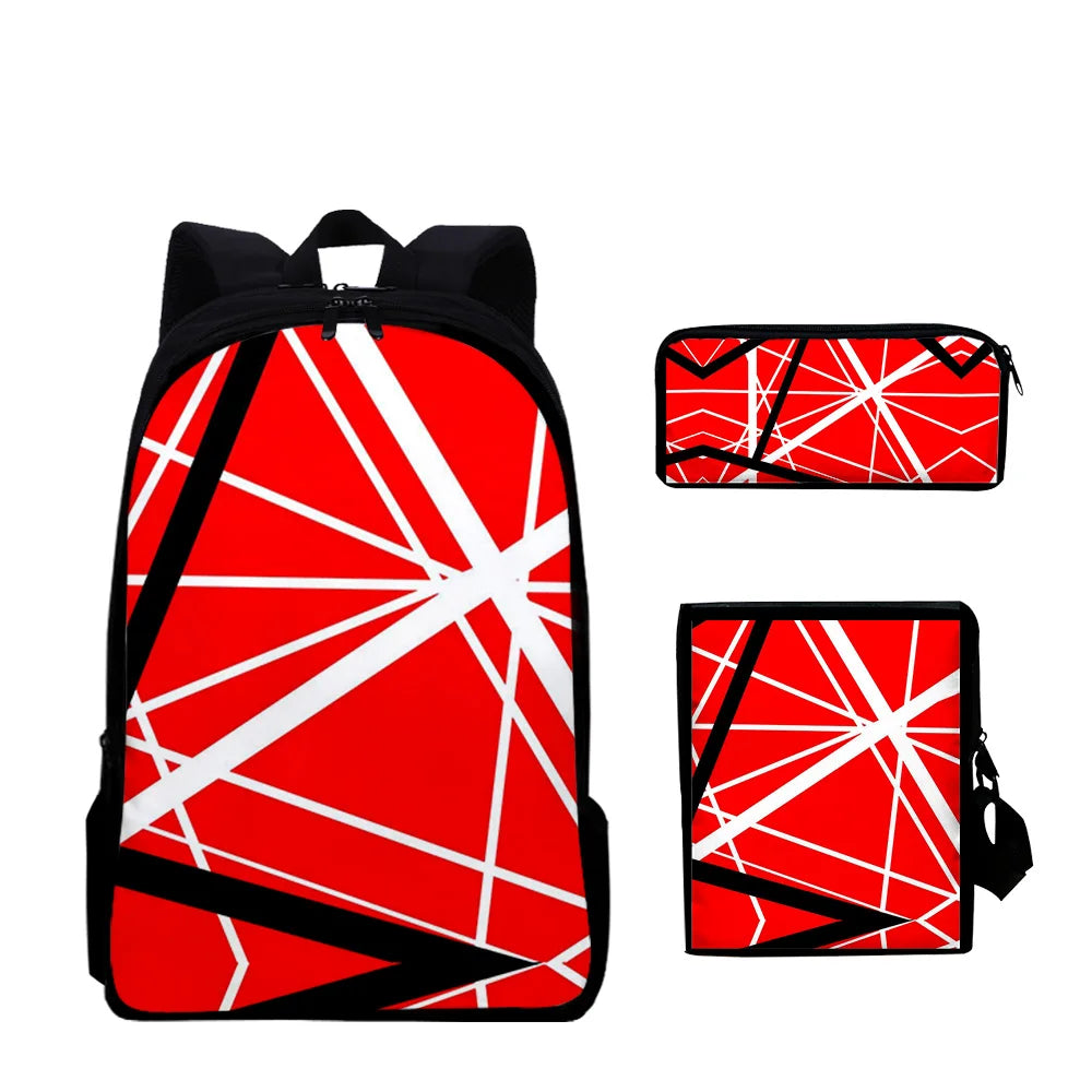 Eddie Van Halen 3pcs/Set 3D Print Student Travel bags Laptop Daypack Backpack Shoulder Bag Pencil Case - Premium backpack from Lizard Vigilante - Just $34.99! Shop now at Lizard Vigilante