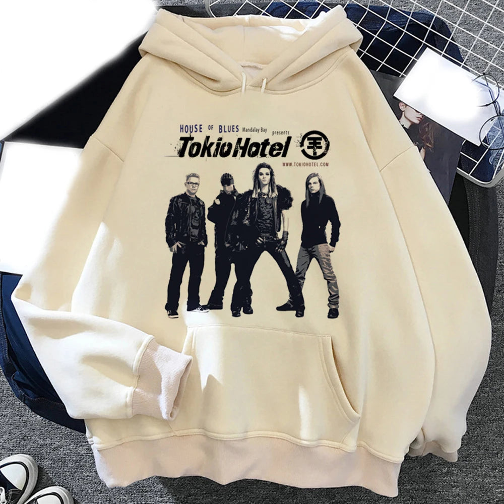 Tokio Hotel Rock Band Unisex Hoodie – Printed Hip Hop Pullover Sweatshirt - Premium hoodies from Lizard Vigilante - Just $42.88! Shop now at Lizard Vigilante