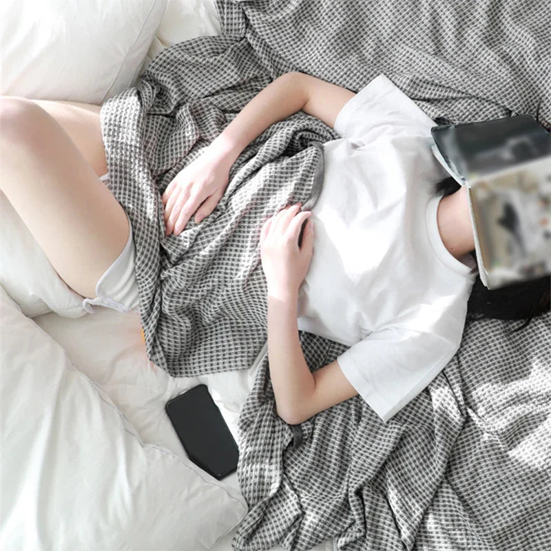 Cotton Bamboo Fiber Blanket Lunch Break Blanket Summer Cooling Sofa Bed Air Condition Blankets For Kids Adults Bedding Coverlet