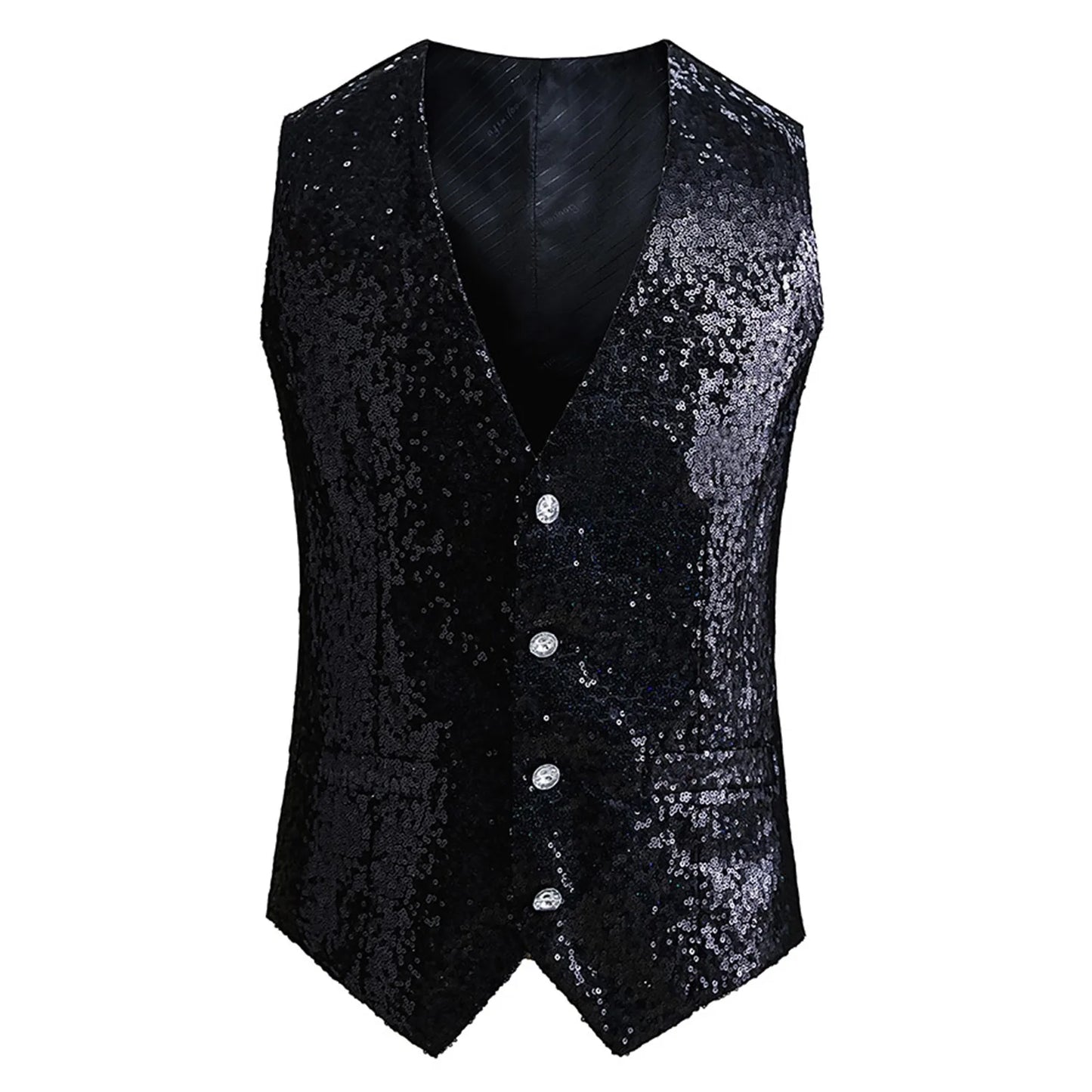 Glamorous Nights: Men's Sequin Blazer Vest - Premium  from Lizard Vigilante - Just $28.88! Shop now at Lizard Vigilante