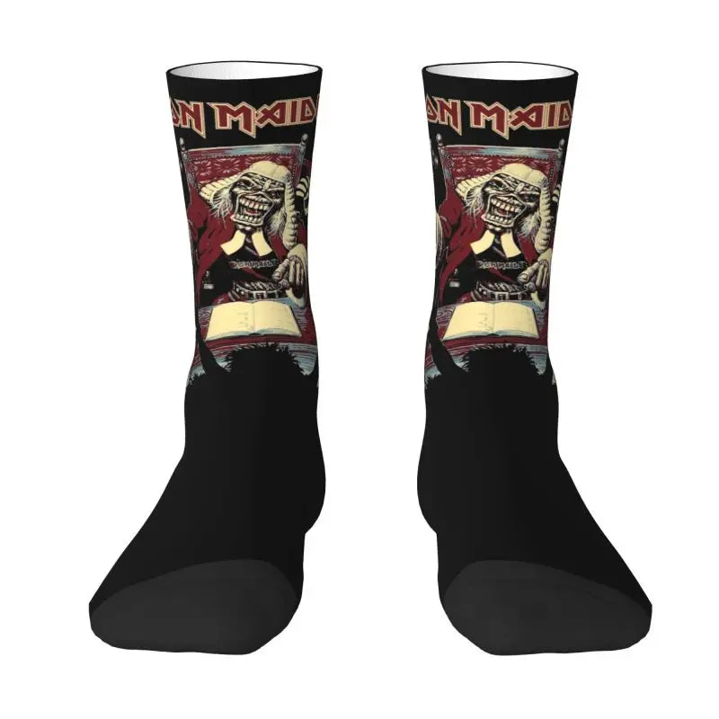 Iron Maiden Pop Roll Men's Crew Socks – Unisex 3D Printed Fashion Dress Socks for Rock & Roll Rebels - Premium socks from Lizard Vigilante - Just $16.88! Shop now at Lizard Vigilante