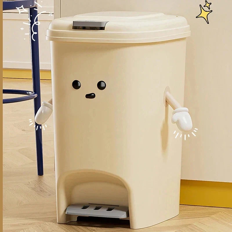 Household Large Capacity Trash Can Cute Creativity Non-Slip Bottom Strong Bearing Capacity Garbage Bucket Square Dustbin