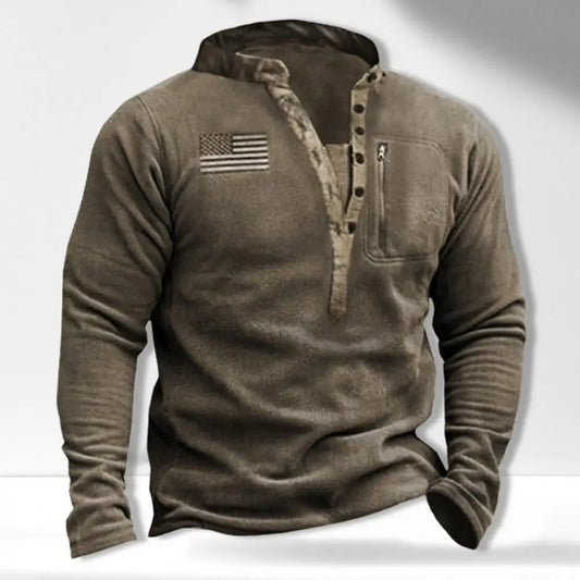 American Flag Men's Sweatshirt Retro USA Style V Neck Zipper Fleece Sweatshirt Casual Training Hoodie Sports Sweatshirt - Premium Sweatshirt from Lizard Vigilante - Just $42.99! Shop now at Lizard Vigilante