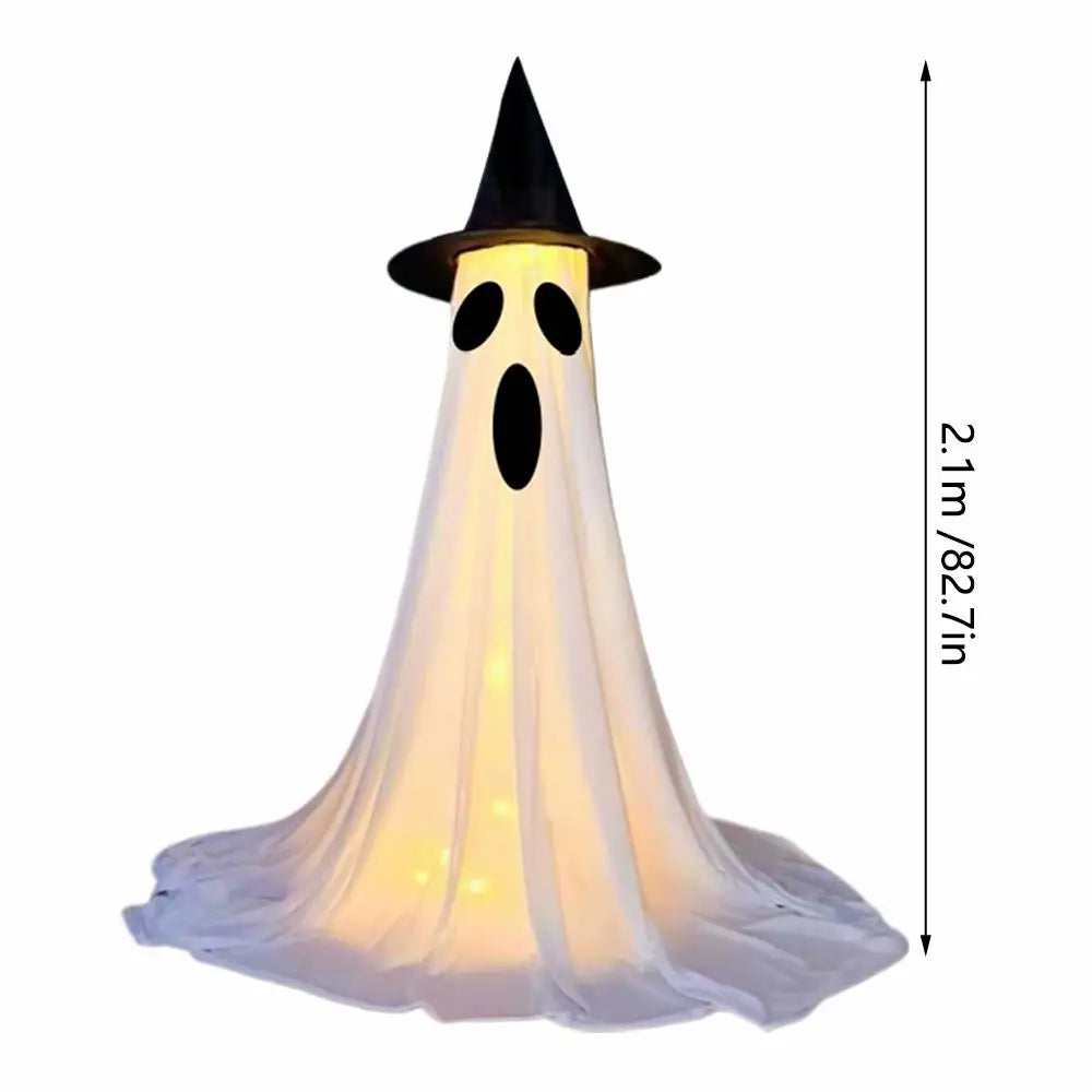 Lighted Spooky Ghost Decor Scary Standing Ghost with LED String Lights Home Porch Garden Yard Lawn Party Halloween Decorations