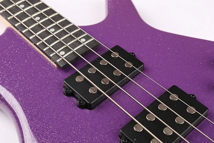 GECKO Purple Maple Neck 4-String Bass Guitar – High-Quality Basswood Body & Red Cedar Design – Professional Electric Bass with Passive Pickup - Premium bass guitar from Lizard Vigilante - Just $399.99! Shop now at Lizard Vigilante