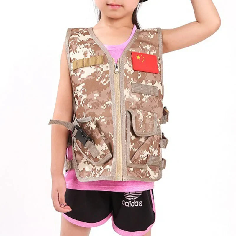 Kids' Tactical Camouflage Vest – Outdoor CS Game, Hunting, Fishing & Cosplay Gear for Boys and Girls - Premium vest from Lizard Vigilante - Just $28.88! Shop now at Lizard Vigilante