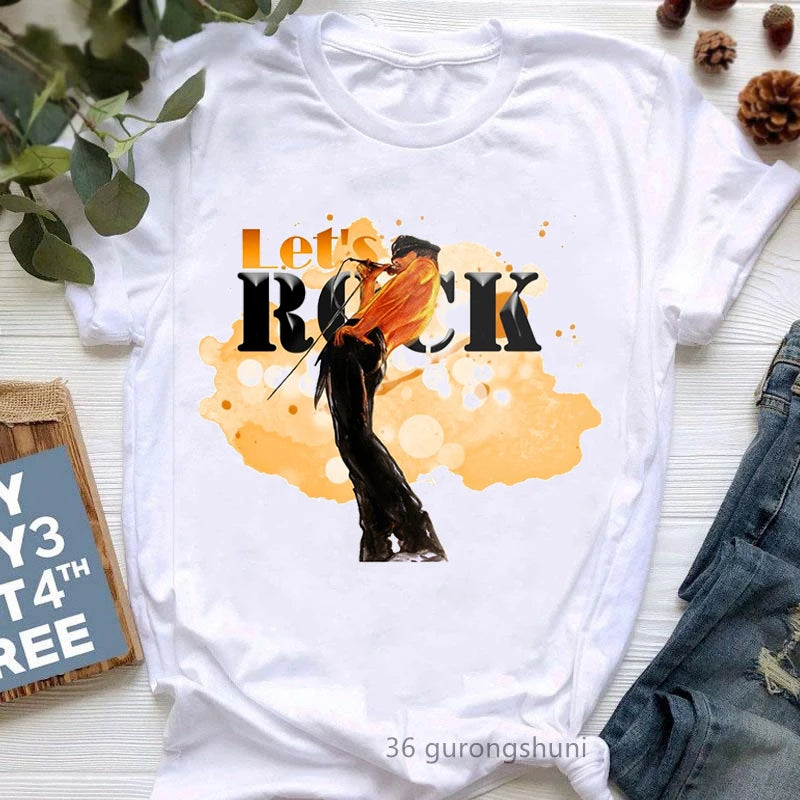 Vintage Freddie Mercury T-Shirt for Women | Retro Queen Band Graphic Tee | 2024 Hipster Casual Summer Tops - Premium T-Shirt from Lizard Vigilante - Just $23.88! Shop now at Lizard Vigilante