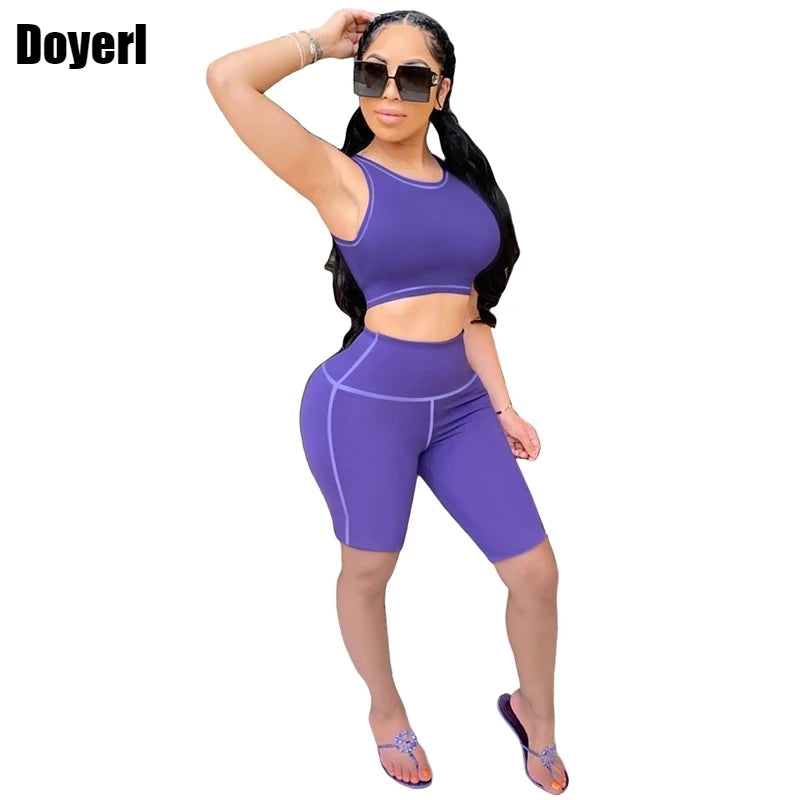 Bodycon Two-Piece Shorts Co-Ord Set for Women - Summer Sportswear Crop Top & Biker Shorts Sweat Suit, Casual Tracksuit - Premium bodycon 2-piece from dsers - Just $33.88! Shop now at Lizard Vigilante