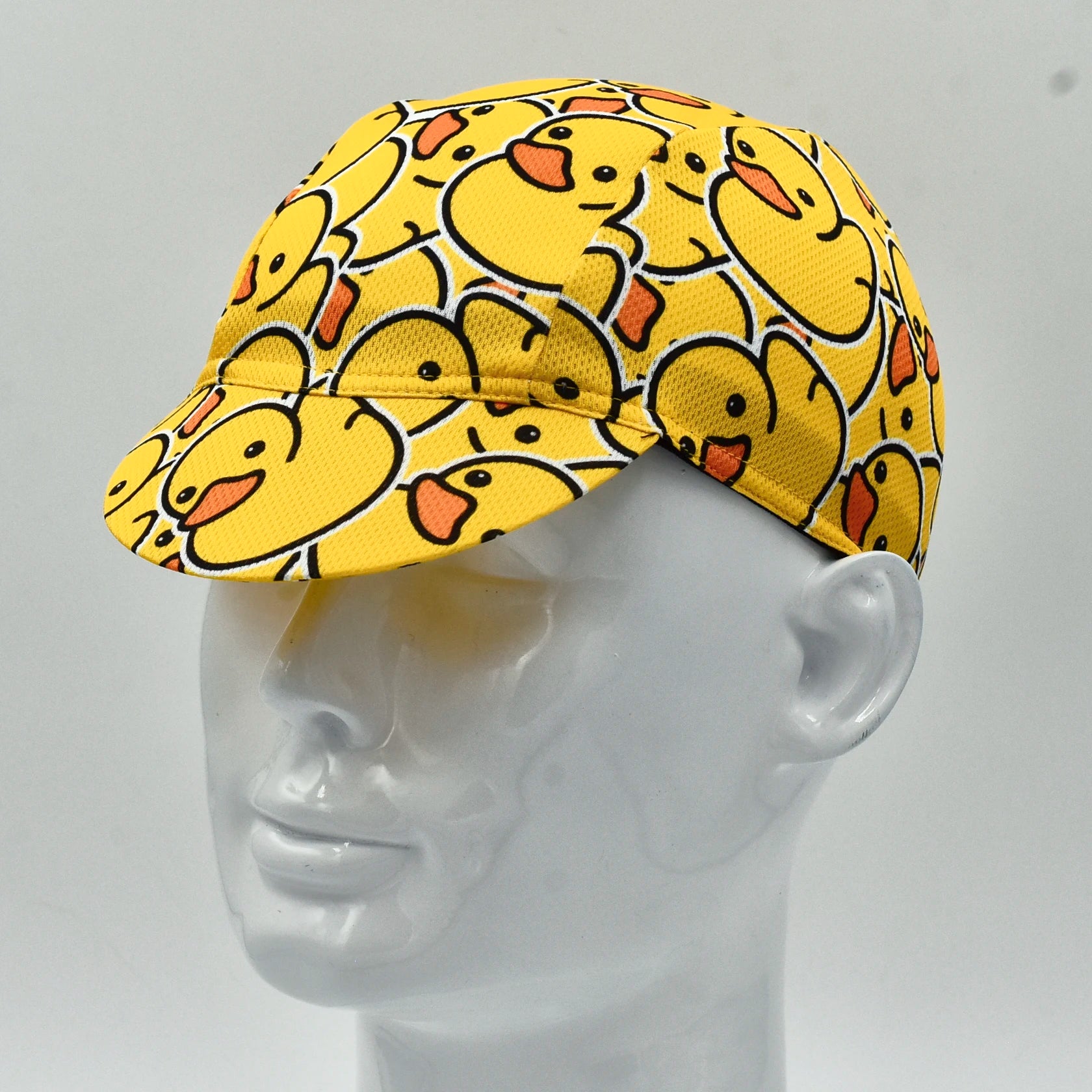 Little Yellow Duck Cycling Cap - Fun Mushrooms Polyester Smiles Bike Hat for Outdoor Sports, Running, and Cycling - Premium cap from Lizard Vigilante - Just $7.99! Shop now at Lizard Vigilante