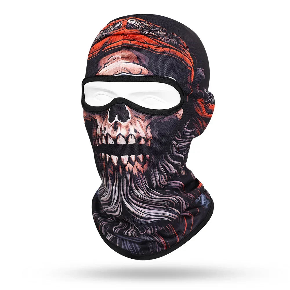 Motorcycle Balaclava Beard Print - Full Face Skull Mask for Bikers and Outdoor Enthusiasts - Premium balaclava from Lizard Vigilante - Just $14.88! Shop now at Lizard Vigilante