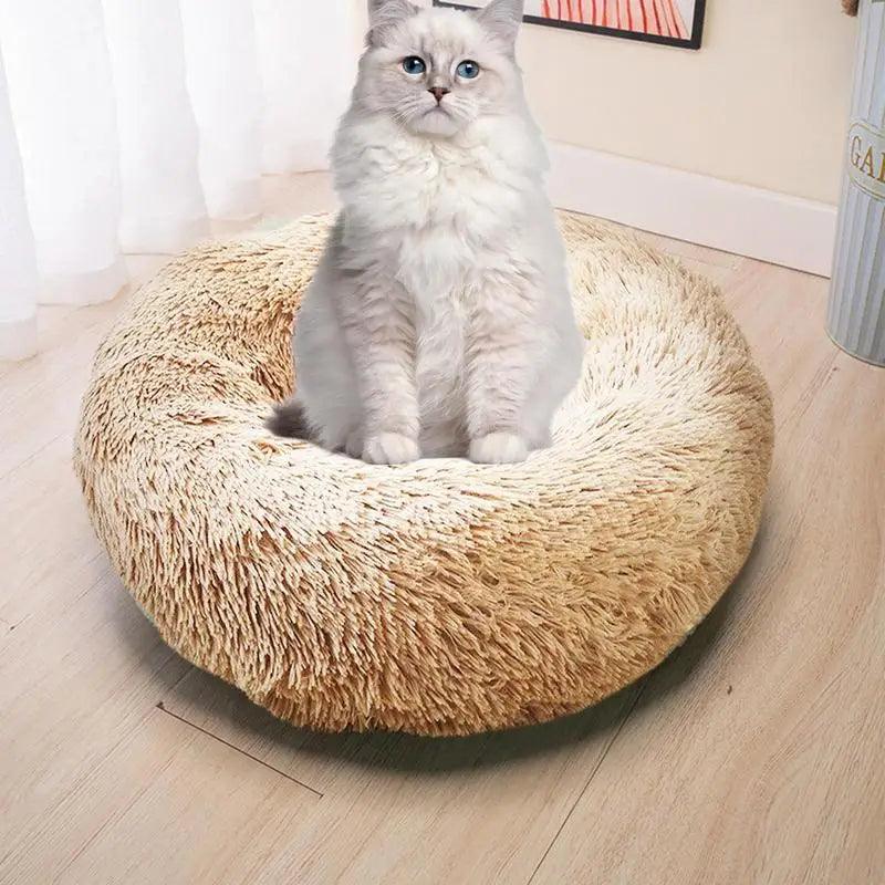 Round Dog Bed House Dog Mat Long Plush Cats Nest USB Heating Dog Basket Pet Cushion Soft Sleeping Pets Winter Warmth Supplies - Premium pet bed from Lizard Vigilante - Just $31.99! Shop now at Lizard Vigilante