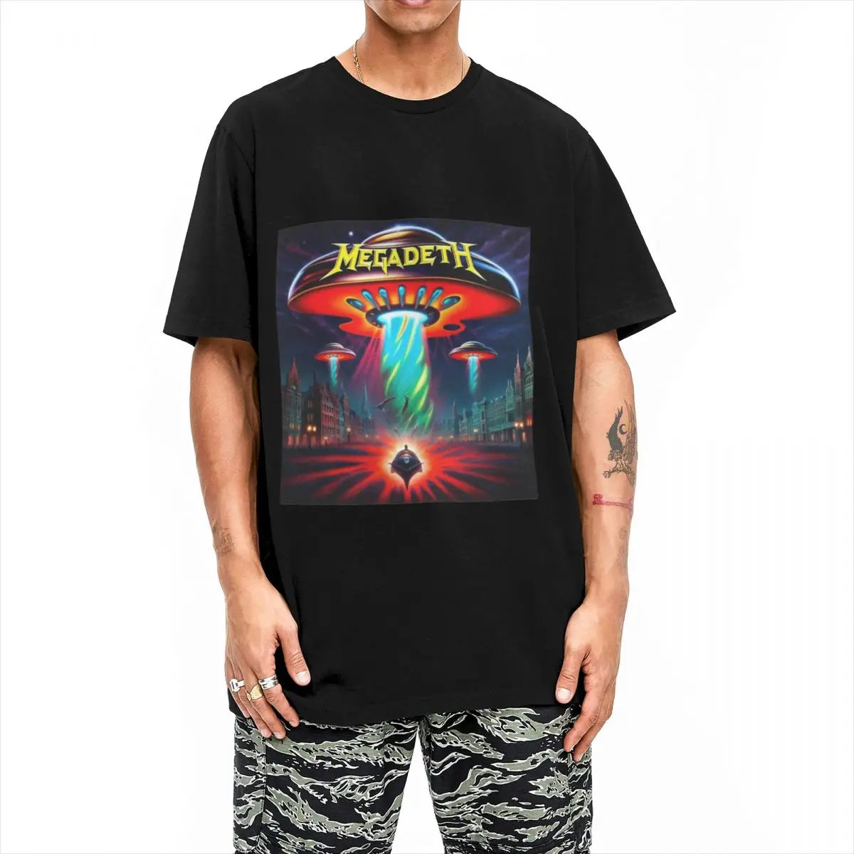 Megadeth Y2K Boston Custom Logo Cotton Tee – Men’s Short Sleeve Casual Summer T-Shirt - Premium t-shirt from Lizard Vigilante - Just $23.88! Shop now at Lizard Vigilante