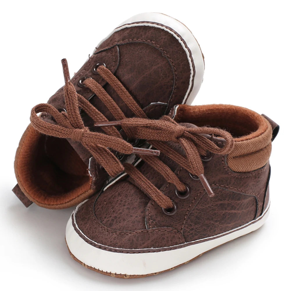 Meckior Newborn Baby Walking Shoes – Solid Color, Lace-Up, Soft Cotton Anti-Slip Soles, Unisex First Walker Shoes for All Seasons - Premium shoess from Lizard Vigilante - Just $20.25! Shop now at Lizard Vigilante